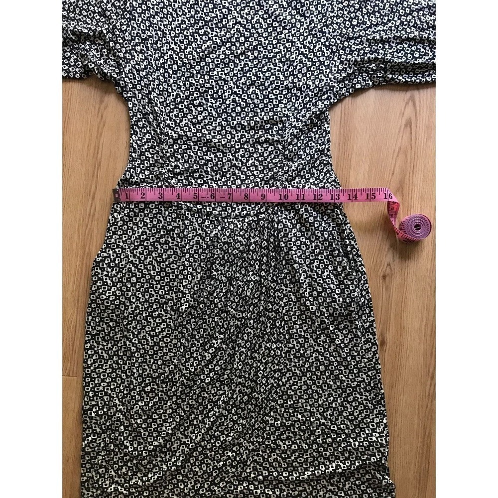 Anthropologie Weston Wear Black Beige Print Empire Waist Pocket Dress S - Picture 6 of 8